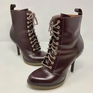 Dr. Martens Shoes Dr Martens Zita Kimora Leather Eyelet Laceup Heel Ankle Boot Oxblood Brown Poshmark